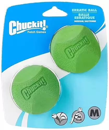 Chuckit! Medium Erratic Ball 2.5 inch, 2-Pack